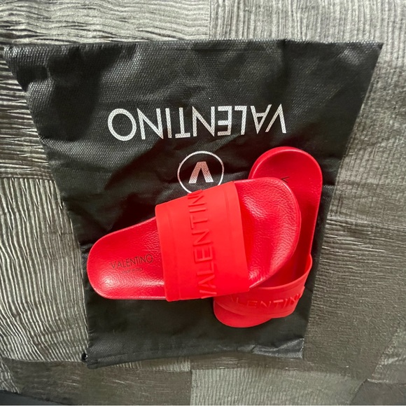 Red slides, sz 5.5 Womens, bought for child. - Picture 3 of 6